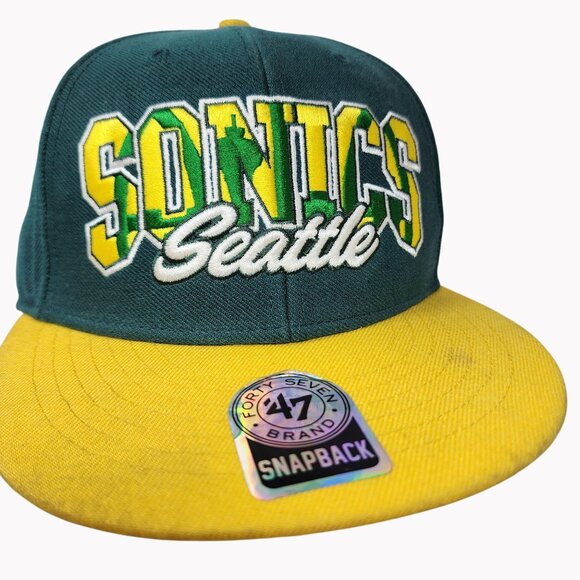 Seattle Supersonics 47 Brand Snapback Hat  Hardwood Classics Adjustable - Picture 2 of 10